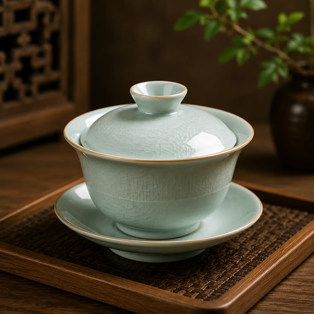 Ru Kiln Crackle Glazed Gaiwan